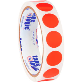 3/4" Dia. Round Inventory Paper Labels, Fluorescent Red, Roll of 500