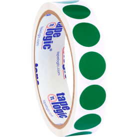 3/4" Dia. Round Inventory Paper Labels, Green, Roll of 500