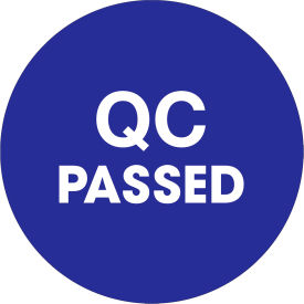 1" Dia. Round Paper Labels with "QC Passed" Print, Blue, Roll of 500