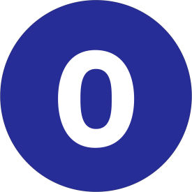 4" Dia. Round Number Paper Labels with "0" Print, Dark Blue, Roll of 500