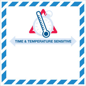 D.O.T. Hazard Labels, ''Time And Temperature'', 4-1/4"L x 4-1/4"W, Roll of 500