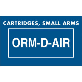 ORM-D Labels, ''Cartridges, Small Arms ORM-D-AIR'', 1-3/8"L x 2-1/4"W, Roll of 500