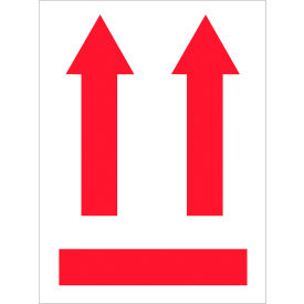 Arrow Labels, 4"L x 3"W, Red/White, Roll of 500
