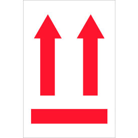 Arrow Labels, 6"L x 4"W, Red/White/Black, Roll of 500