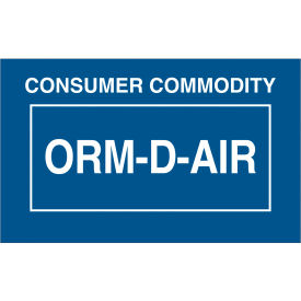 ORM-D Labels, "Consumer Commodity ORM-D-AIR", 1-3/8"L x 2-1/4"W, Roll of 500