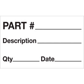 Labels w/ Print, 2"L x 1-1/4"W, Black/White, Roll of 500