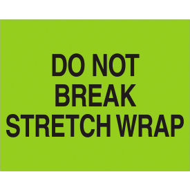 Labels with "Do Not Break..." Print, 10"L x 8"W, Fluorescent Green, Roll of 250
