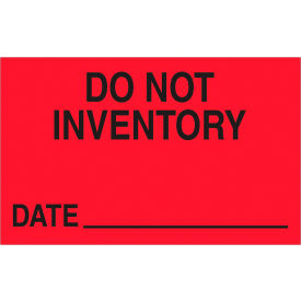 Labels w/ "Do Not Inventory..." Print, 2"L x 1-1/4"W, Fluorescent Red, Roll of 500