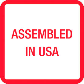 Labels with "Assembled in U.S.A." Print, 1"L x 1"W, Red/White/Blue, Roll of 500