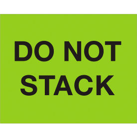 Labels with "Do Not Stack" Print, 10"L x 8"W, Fluorescent Green, Roll of 250