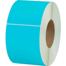 Colored Thermal Transfer Labels, 4"W x 6"L, 3" Core, Light Blue, 4/Pack