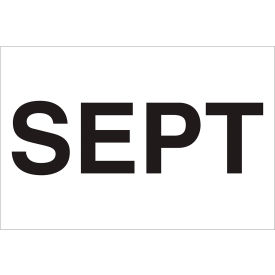 Paper Labels with "Sept" Print, 3"L x 2"W, "L, White, Roll of 500