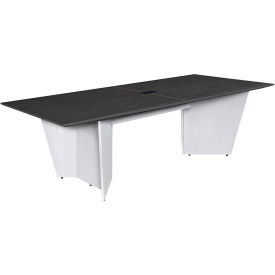 Array Conference Table with Power Data Grommet, 96"L x 48"W x 29"H, Ash Gray/White