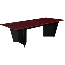 Conference Table with Power Data Grommet, 96"L x 48"W x 29"H, Mahogany/Black