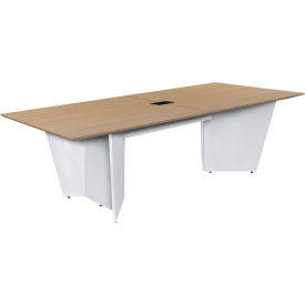 Conference Table with Power Data Grommet, 96"L x 48"W x 29"H, Noble Oak/White
