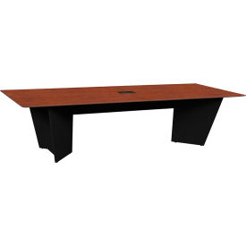 Conference Table with Power Data Grommet, 120"L x 48"W x 29"H, Cherry/Black