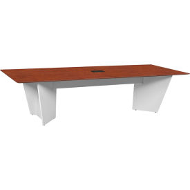Conference Table with Power Data Grommet, 120"L x 48"W x 29"H, Cherry/White