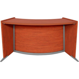 Marque Curved ADA Compliant Reception Station, 62-1/2"W x 25"D x 33"H, Cherry