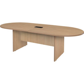 Legacy Racetrack Conference Table with Charging Port, 95"L x 43"W x 29"H, Noble Oak