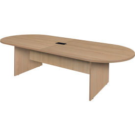 Legacy Racetrack Conference Table with Charging Port, 120"L x 47"W x 29"H, Noble Oak