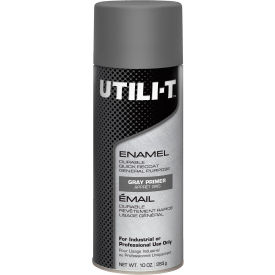 General Purpose Enamel Spray Paint, 10 oz. Aerosol Can, Flat Gray Primer, Pk of 6