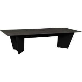 Conference Table with Power Data Grommet, 120"L x 48"W x 29"H, Ash Gray/Black