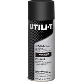 General Purpose Enamel Spray Paint, 10 oz. Aerosol Can, Flat Black, Pack of 6