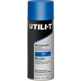 Utili-T General Purpose Enamel Spray Paint, 10 oz. Aerosol Can, Gloss Blue, Pack of 6