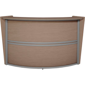 Marque Single Unit Reception Curved Desk Workstation, 72"W x 32"D x 45-1/2"H, Noble Oak