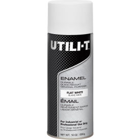 Utili-T General Purpose Enamel Spray Paint, 10 oz. Aerosol Can, Flat White