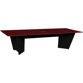 Conference Table with Power Data Grommet, 120"L x 48"W x 29"H, Mahogany/Black