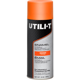 Utili-T General Purpose Enamel Spray Paint, 10 oz. Gloss Orange, Pack of 6