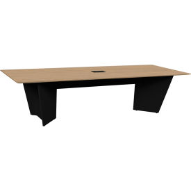 Array Conference Table with Power Data Grommet, 120"L x 48"W x 29"H, Noble Oak/Black