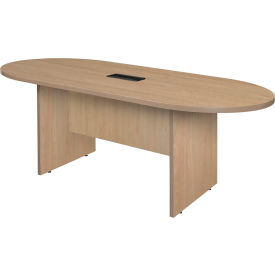 Legacy Racetrack Conference Table with Charging Port, 71"L x 35"W x 29"H, Noble Oak
