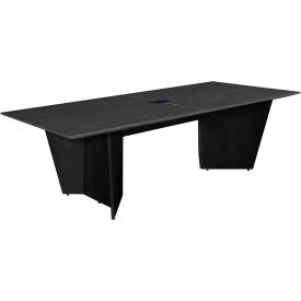 Conference Table with Power Data Grommet, 96"L x 48"W x 29"H, Ash Gray/Black