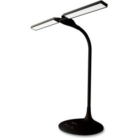 Wellness Series Pivot LED Desk Lamp with Dual Shades, 7.1W, Black