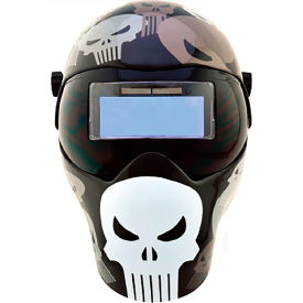 Auto-Darkening Welding Helmet, 10 Fixed Shade, Punisher Graphic