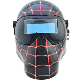E Auto-Darkening Welding Helmet, 9-13 Variable Shade, Black Spiderman Graphic