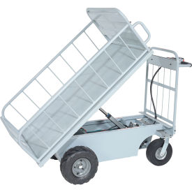 Off-Road Tilting Traction Drive Cart, 1000 lb. Capacity, 13" Rubber Wheels