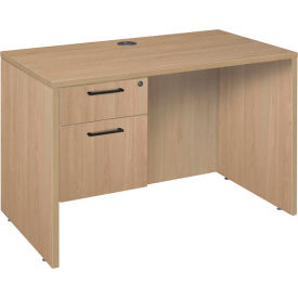 Legacy Executive Desk with Single Pedestal Drawer Unit, 42"W x 24"D x 29"H, Noble Oak