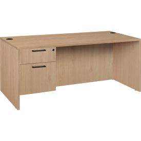 Legacy Executive Desk with Single Pedestal Drawer Unit, 66"W x 30"D x 29"H, Noble Oak