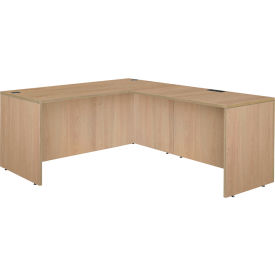 Legacy Executive L-Shaped Desk Shell, 60"W x 77"D x 29"H, Noble Oak