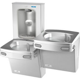 Bi-Level Drinking Fountain with Bottle Filler, Filtered, Stainless Steel