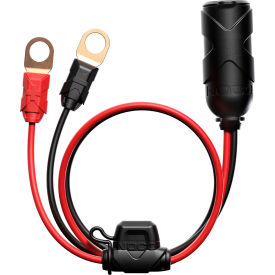 12V Plug Socket with Eyelet Terminals, 16 AWG, 24"L Cable