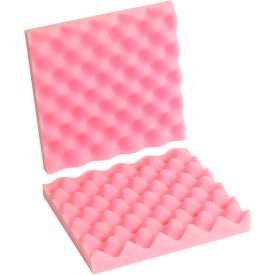 Anti Static Convoluted Foam Sets, 10"W x 10"L x 2" Thick, Pink, 24/Pack