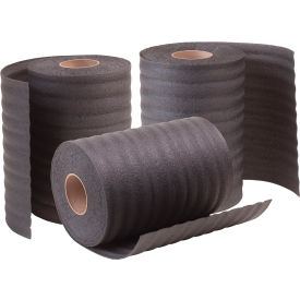 Perforated Recycled Air Foam Rolls, 24"W x 550'L x 1/8" Thick, Black, 3 Rolls