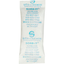 Silica Gel Packets, 7/8"W x 2-1/8"L, White, 3000 Packs