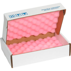 Anti Static Foam Shippers, 8"W x 12"L x 2-3/4"D, Pink/White, 24/Pack