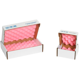 Anti Static Foam Shippers, 12"W x 18"L x 2-3/4"D, Pink/White, 24/Pack