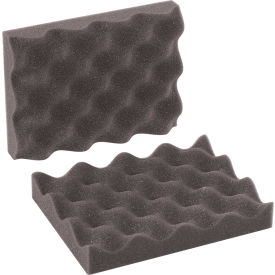 Convoluted Foam Sets, 6"W x 8"L x 2" Thick, Charcoal, 48/Pack